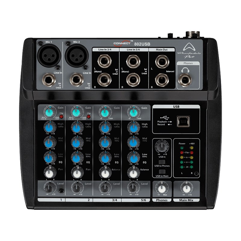 Console de mixage - 6 entrées - USB- face avant