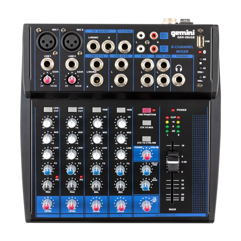 Table Mixage Console Analogique 8 Voies - XLR RCA JACK Bluetooth DJ
