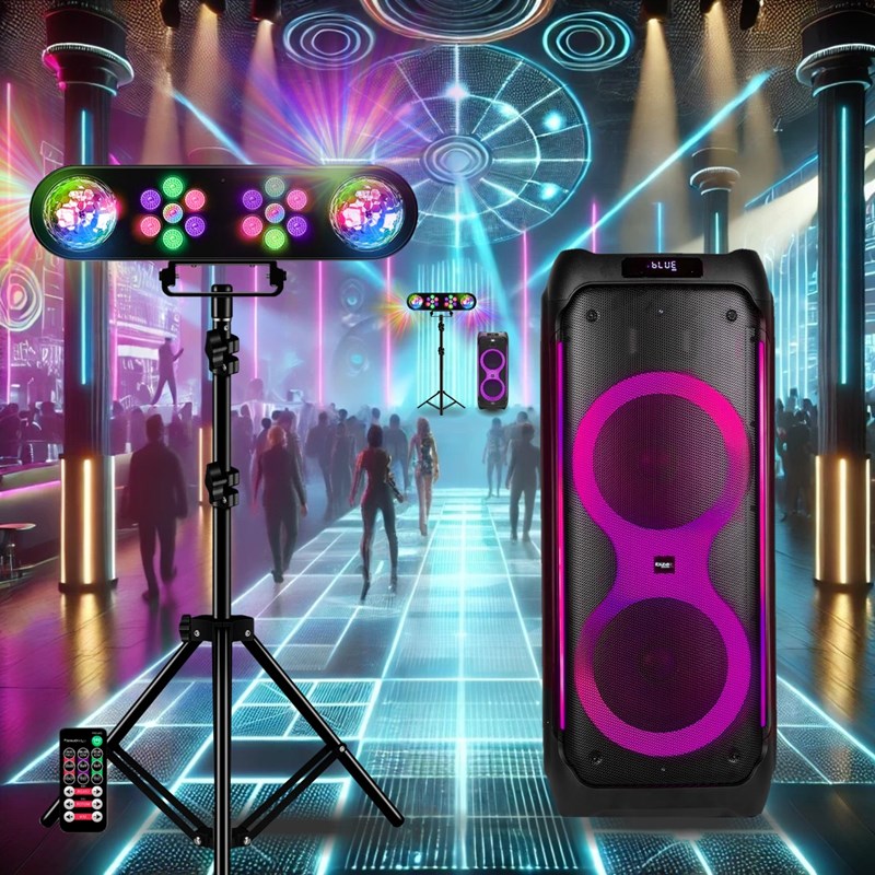 Enceinte autonome 1200W + Pack lumière Astro