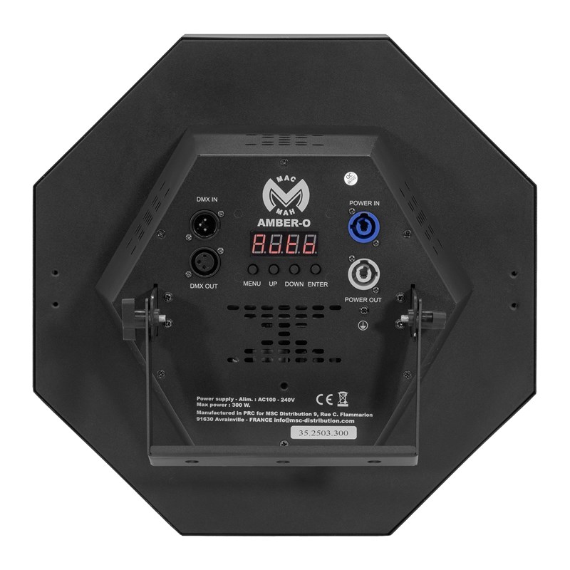 Effet LED vintage octogonal - 3x60W ambre + RGB - Mac Mah - Amber-O arrière