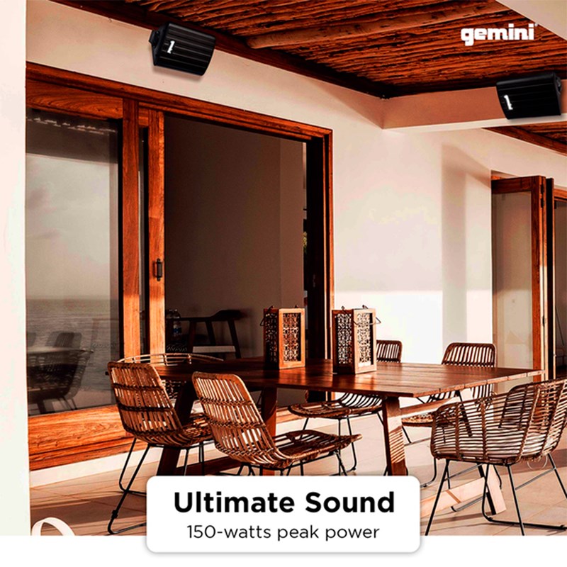 Paire d'enceintes extérieures 150W - Bluetooth - IP44 stéréo