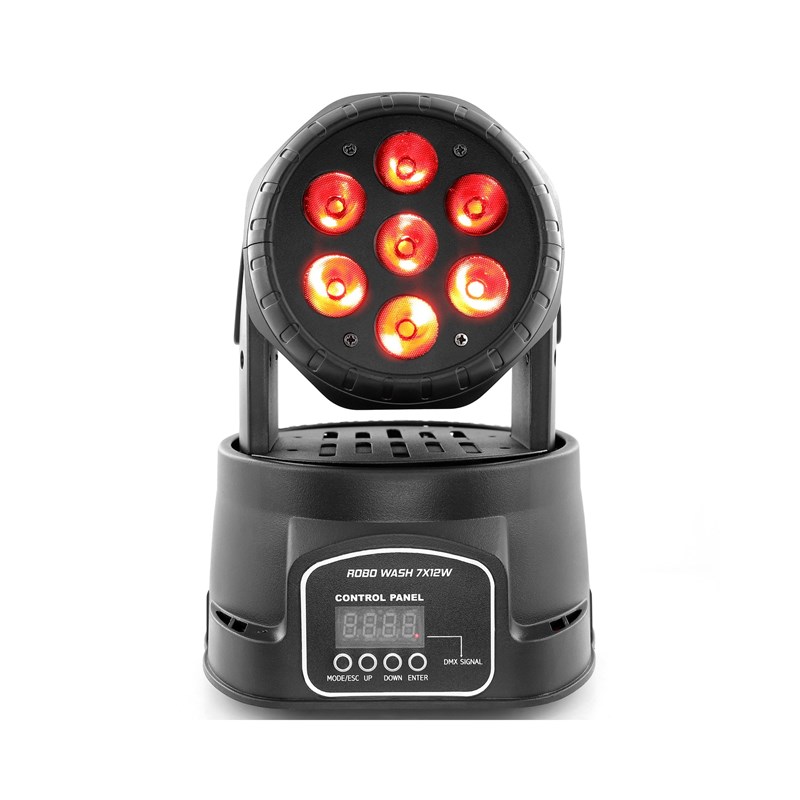 Lyre motorisé Wash à LED - 7 x 12W RGBW projecteur