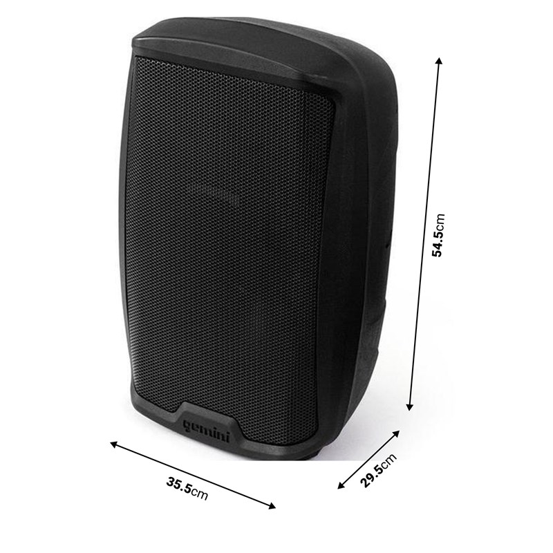 Enceinte active 12" 1500W Class D noir - dimensions