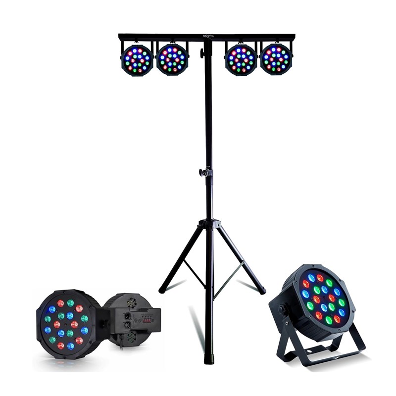 Pack pied lumière - 4 PAR RGB DMX