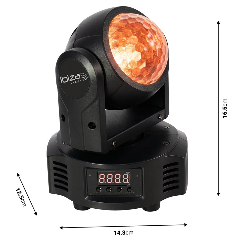 Double lyre Ibiza light MH-ASTRO-WASH DMX - Peakser dimensions