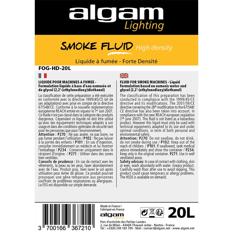 Liquide à fumée - Forte densité - 20L bidon