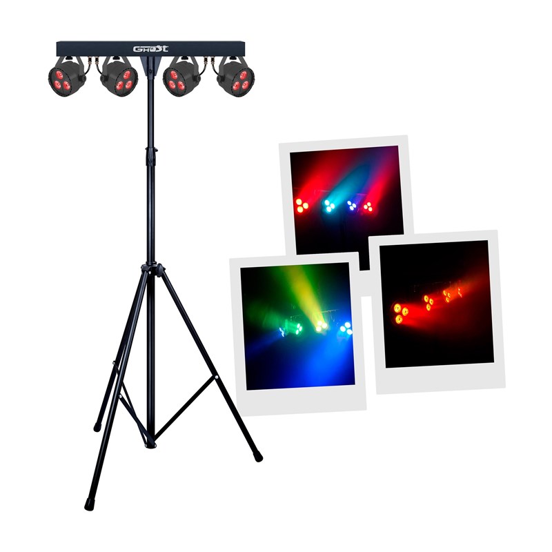 Kit 4 PAR LED RGBW sur trépied - 60W - DMX éclairage