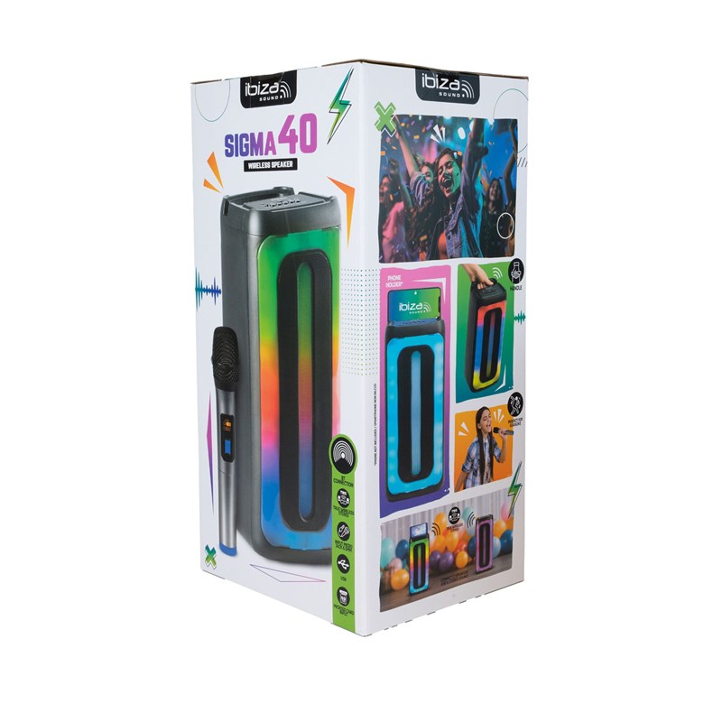 BT SPEAKER 40W, TWS, USB, SD, WIRELESS MIC - carton