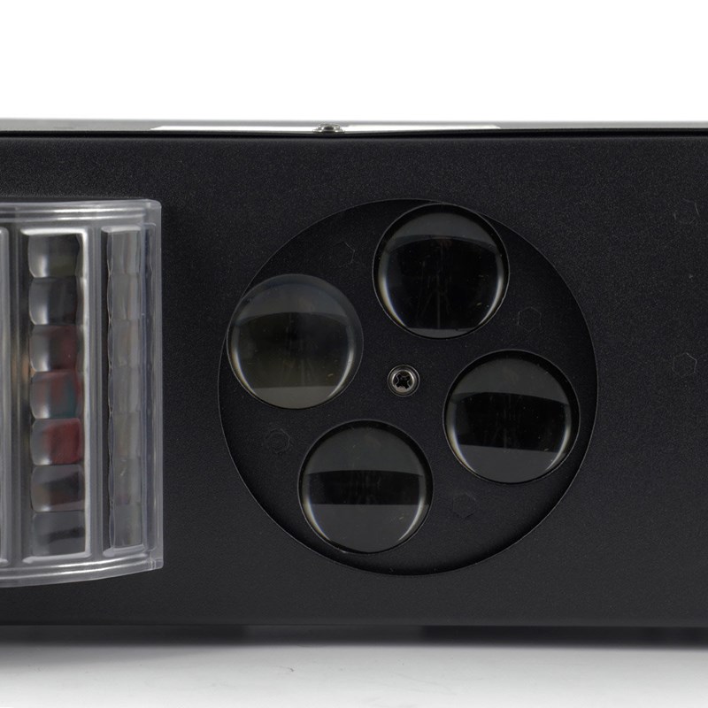 Jeu de lumière 4-en1 - Stroboscope Derby Gobos Laser détection