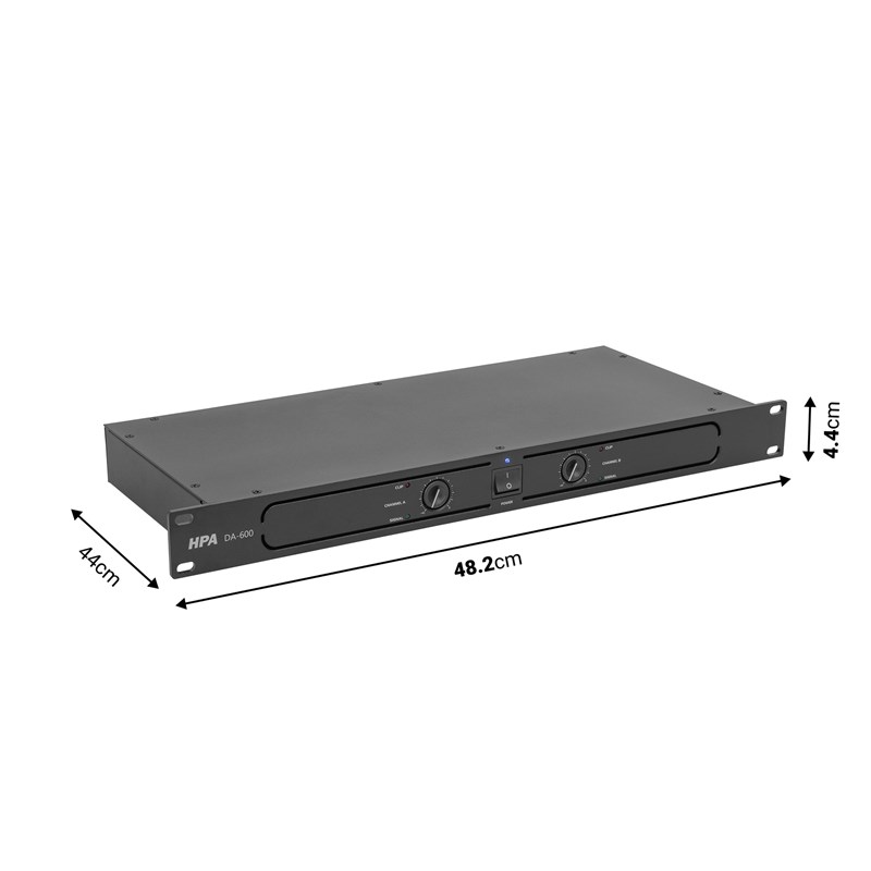 Amplificateur de puissance Class D – 2x300W RMS sous 8Ω - dimensions