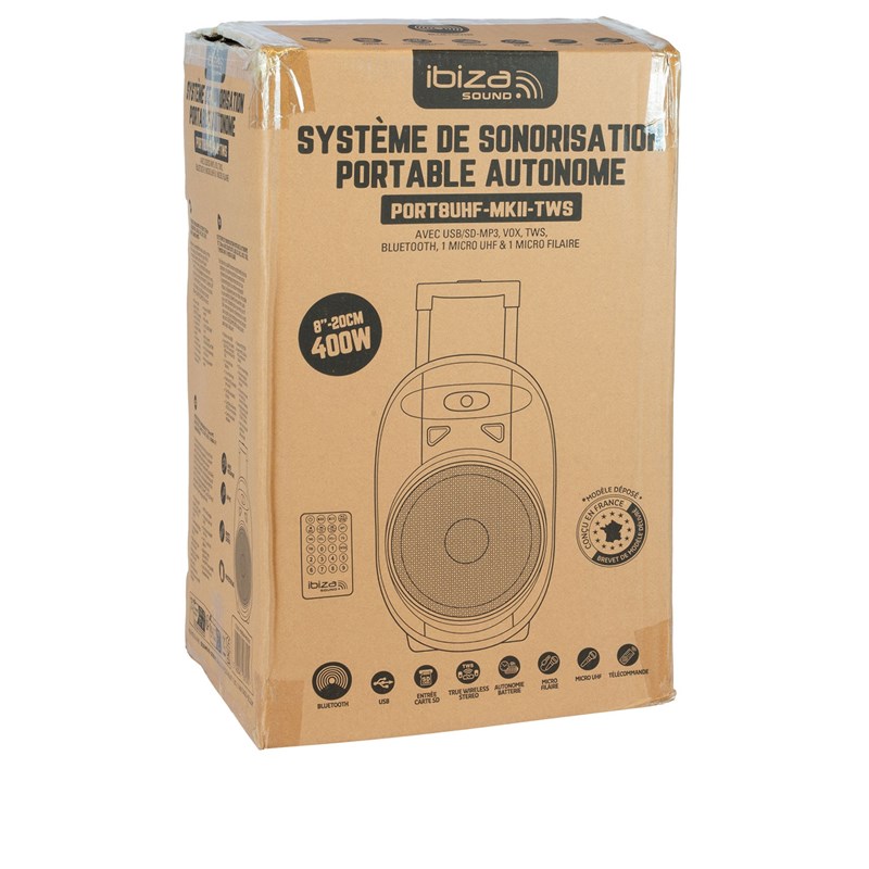 Sono portable autonome 8" carton angle
