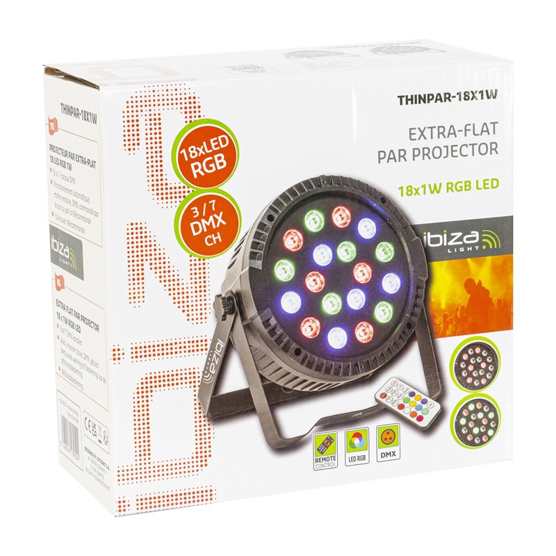 Projecteur PAR - 18 LED RVB 1W - CARTON