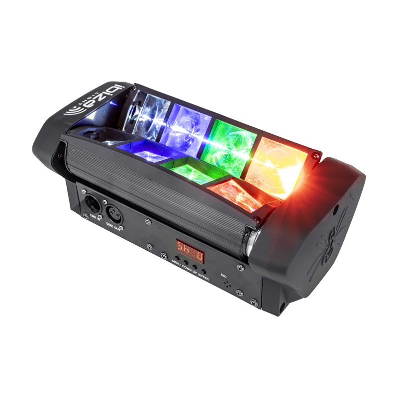 Effet lumineux LED Spider - 8 LED RVBB - Modes DMX & Audio canaux
