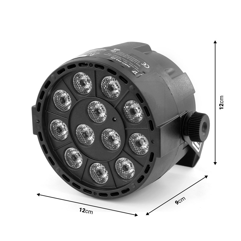 Projecteur PAR LED - 12 x 3W RGB - 3-en-1 stroboscope