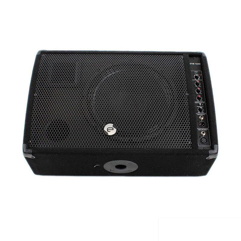 Enceinte retour scène 180W - Filtre anti-larsen & EQ - Elokance - STM 12AC - face