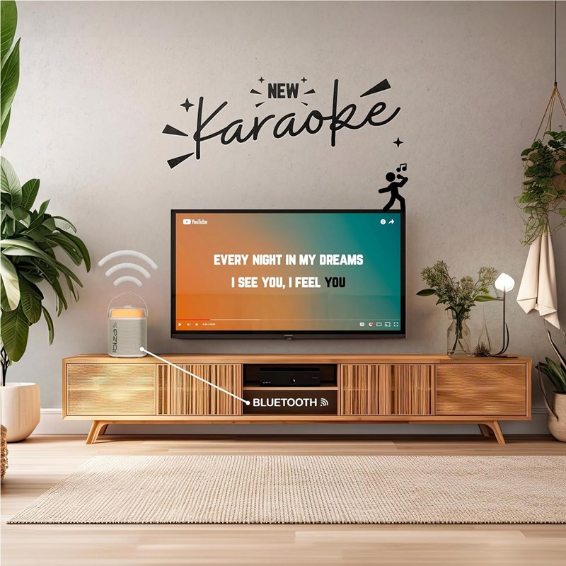 Pack Enceinte karaoké Bluetooth 120W - Effet Astro LED