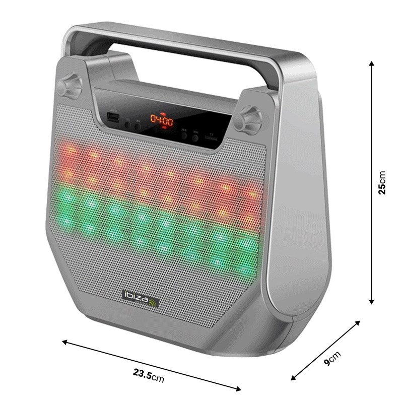 Enceinte portable LED Bluetooth avec micro - Gris