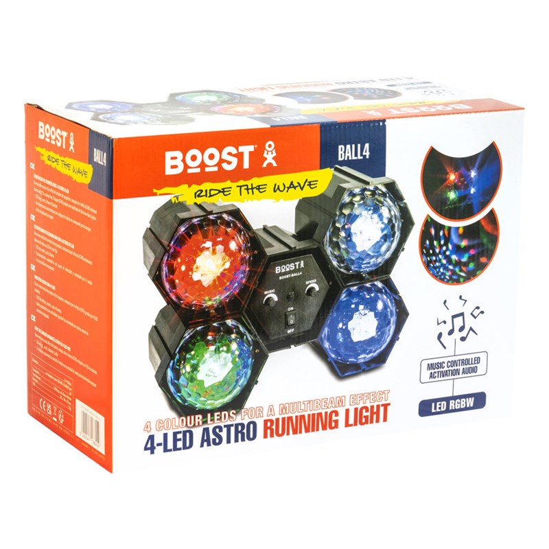 Séquenceur lumière 4 Astros LED RVBW - Auto/Musique - BOOST-BALL4 packaging