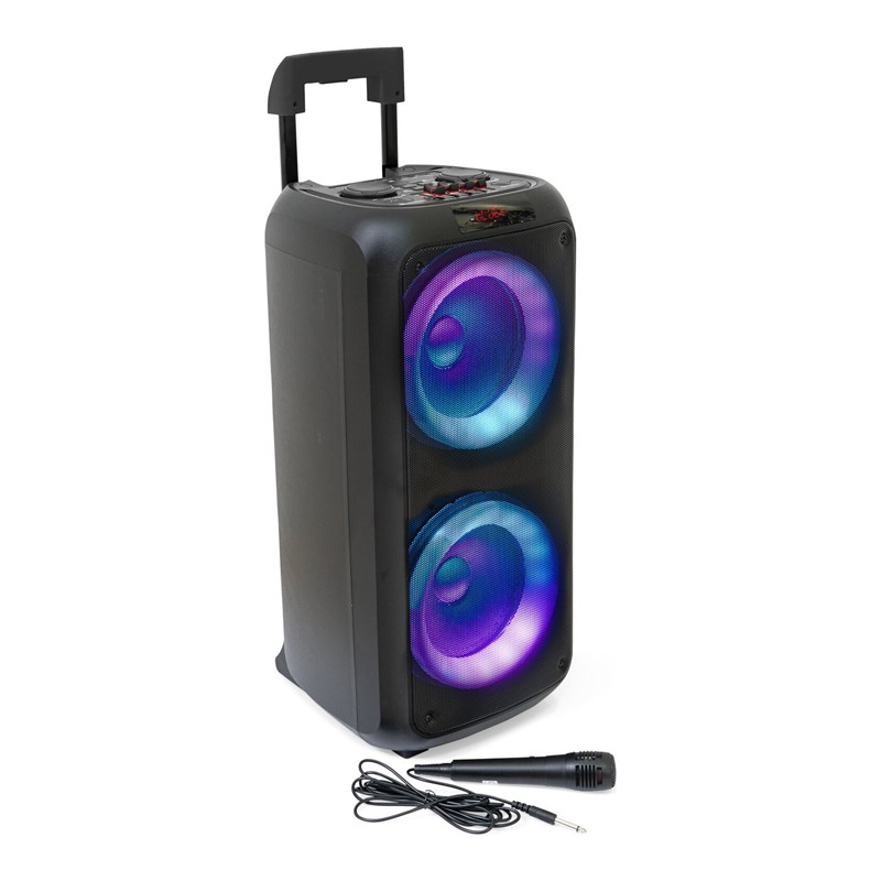 Enceinte karaoké lumineuse portable 2x8’’ 600W