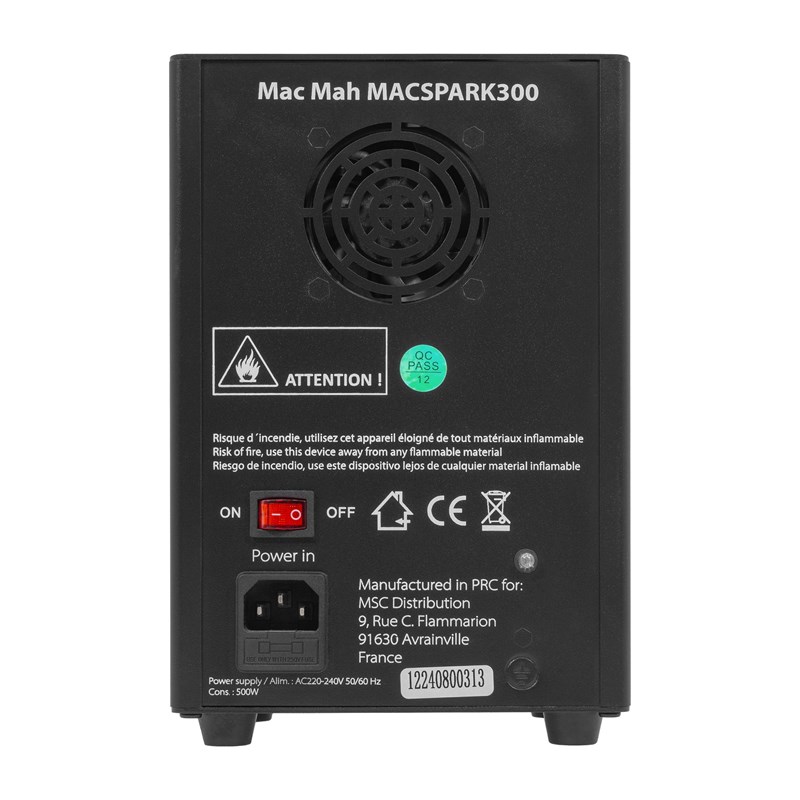 Machine à étincelles 500W  - Télécommande Jet