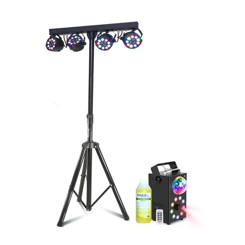 Pack Pied 4 PAR LED - Machine à fumée
