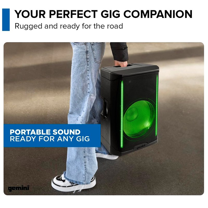 Enceinte active 15" 1300 W LED Bluetooth - poignée