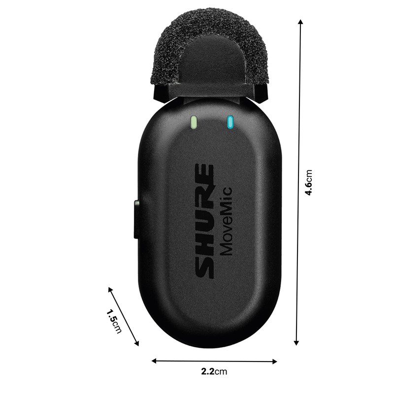 Système sans fil nomade - 2 micros cravate sans fil avec boîtier de charge - dimensions