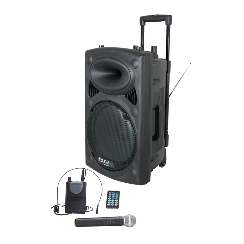 Système son portable Bluetooth UHF 700W autonome - PORT12UHF-BT ibiza