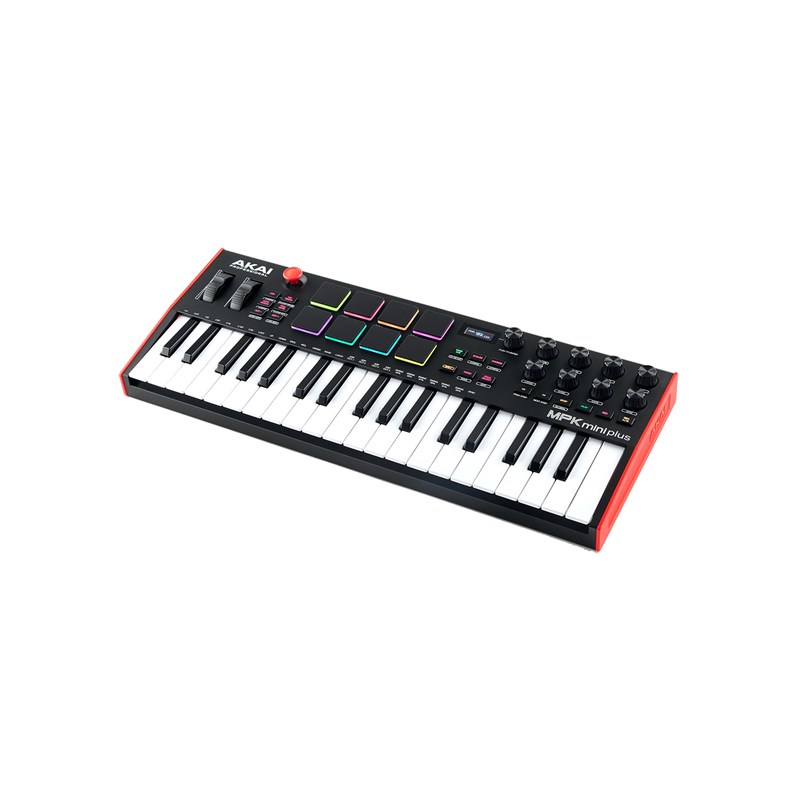 Clavier Maitre MIDI 37 Touches Mini-Notes 8 Pads RVB 8 Encodeurs - Akai MPKMINIPLUS - production