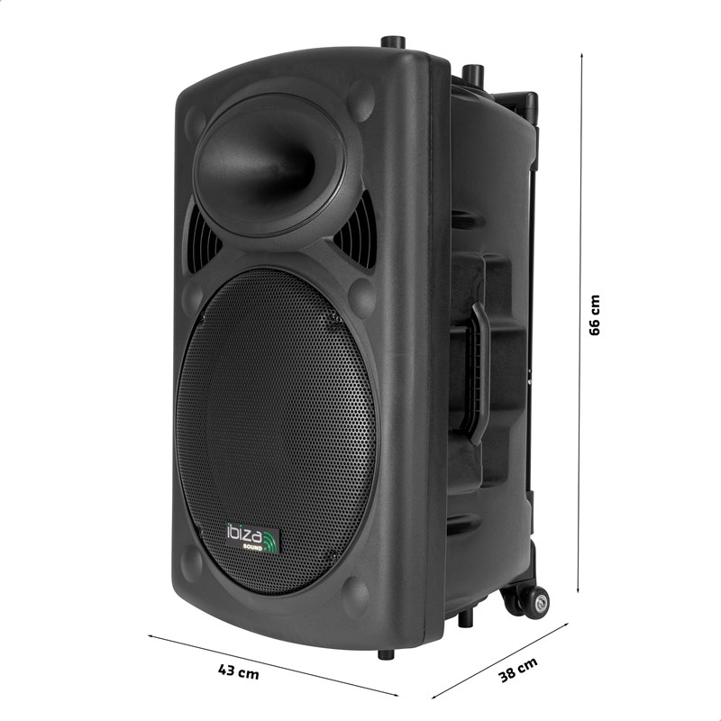 Système portable 15”/38cm - 800W - Micro main et micro tête UHF - TWS trolley