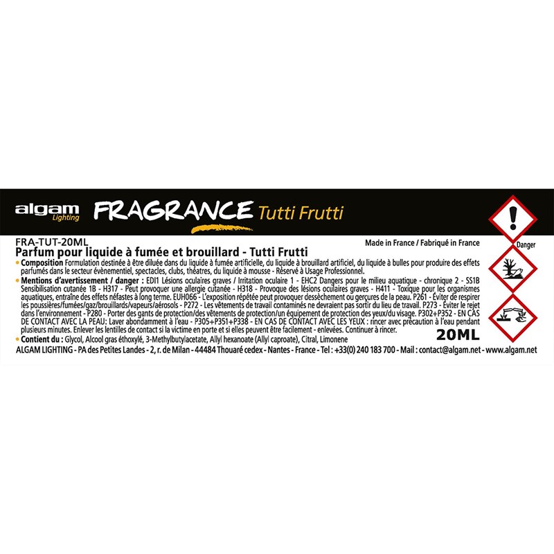 Parfum pour liquide à fumée et brouillard - Tutti Frutti - 20ml