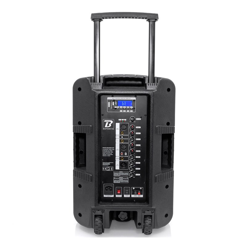 Système de son portable 12" - 600W - 2 micros VHF & TWS - BoomTone DJ - TravelSound12-VHF arrière