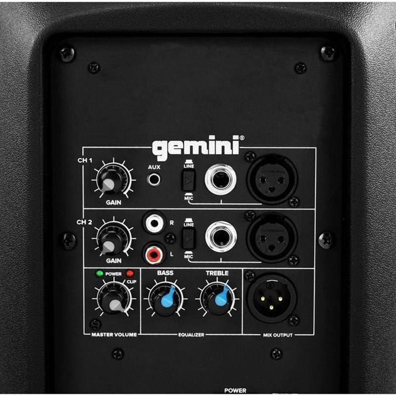 Enceinte active 10" 1000W Class D noir - connectiques