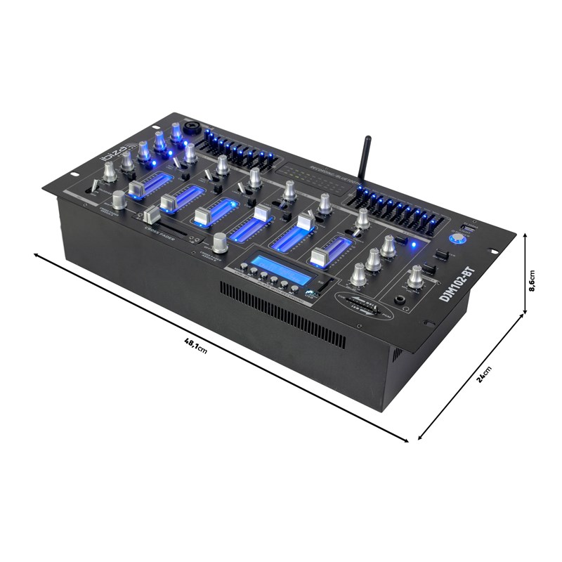 Pack Ampli SONO IBIZA SOUND AMP1000-MKII 2x800W - 1600W MAX + Table de Mixage DJM102-BT 19" BLUETOOT