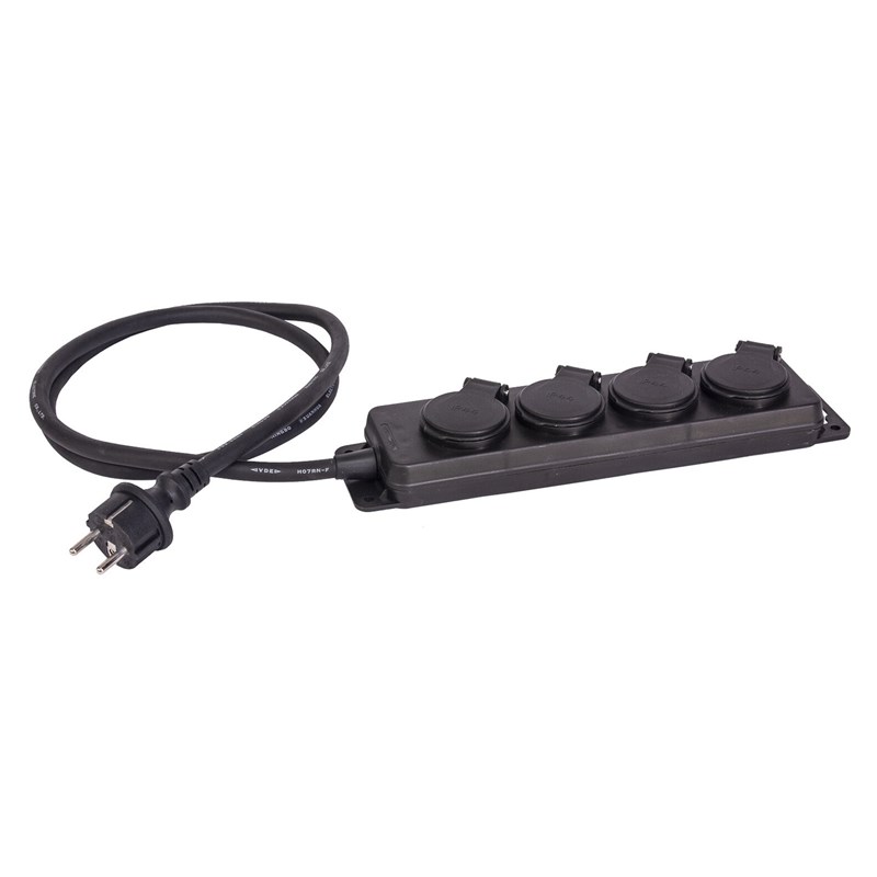 Multiprise 4 voies 1,5 m IP44 avec prises françaises