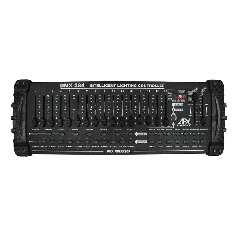 Console DMX 384 canaux avec 16 faders et MIDI - dessus