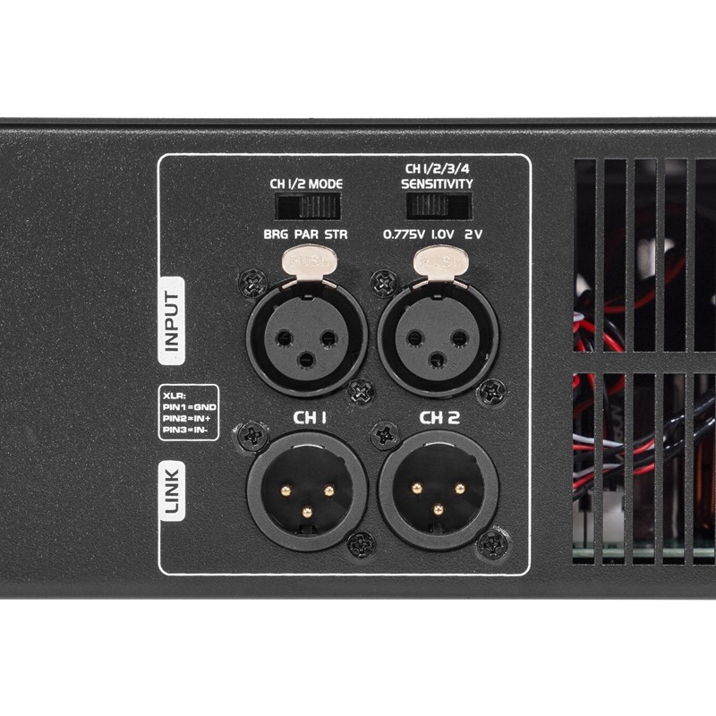 Amplificateur de Puissance Sono 2x500W RMS - Class H - connectiques input/link