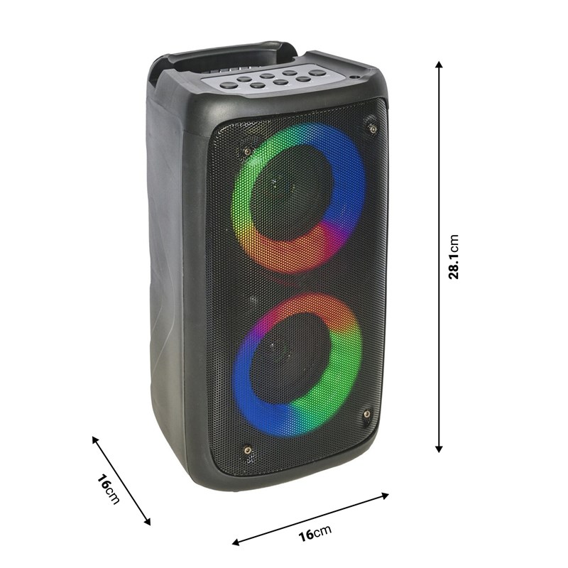 Enceinte autonome Bluetooth 100W LED RGB karaoké - dimensions