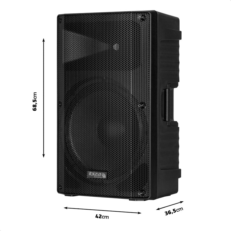 Enceinte Sono Passive 15”/38cm 600W - Grille Métallique & Tweeter à Compression évènement
