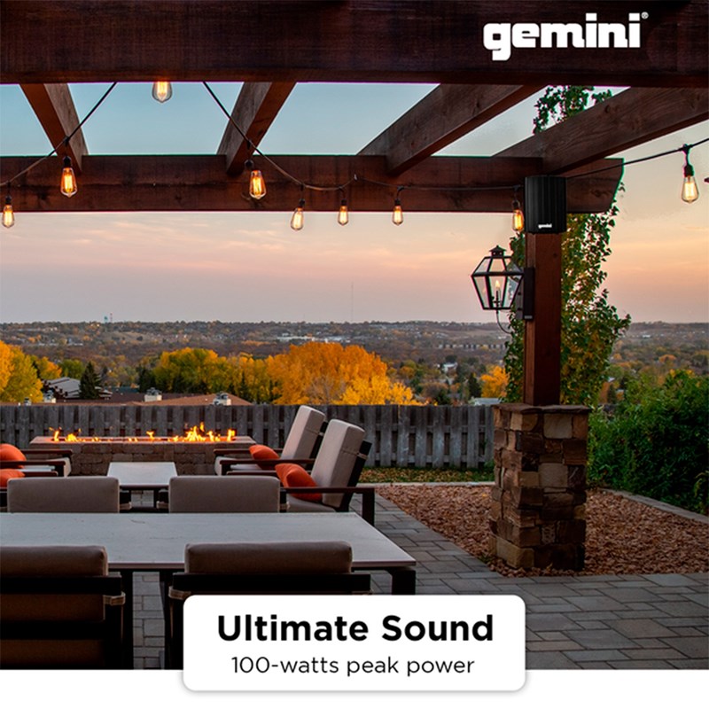 Paire enceintes extérieures 100W - Bluetooth - IP44 - Télécommande audio