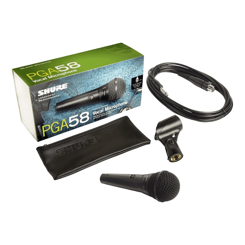 Micro dynamique voix cardio - câble XLR-jack & pince - PGA58-QTR - pack