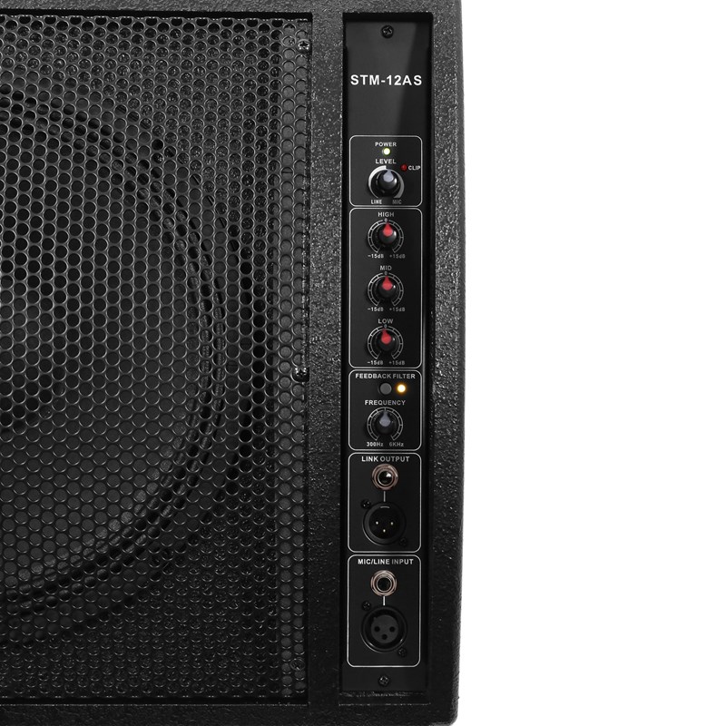 Enceinte retour scène 180W - Compacte & Filtre anti-larsen - Elokance - STM 12AS interface