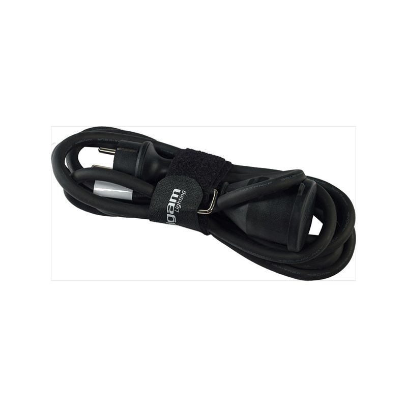 Rallonge Prise CE 3x 1,5 mm² noir - IP44 - 3m