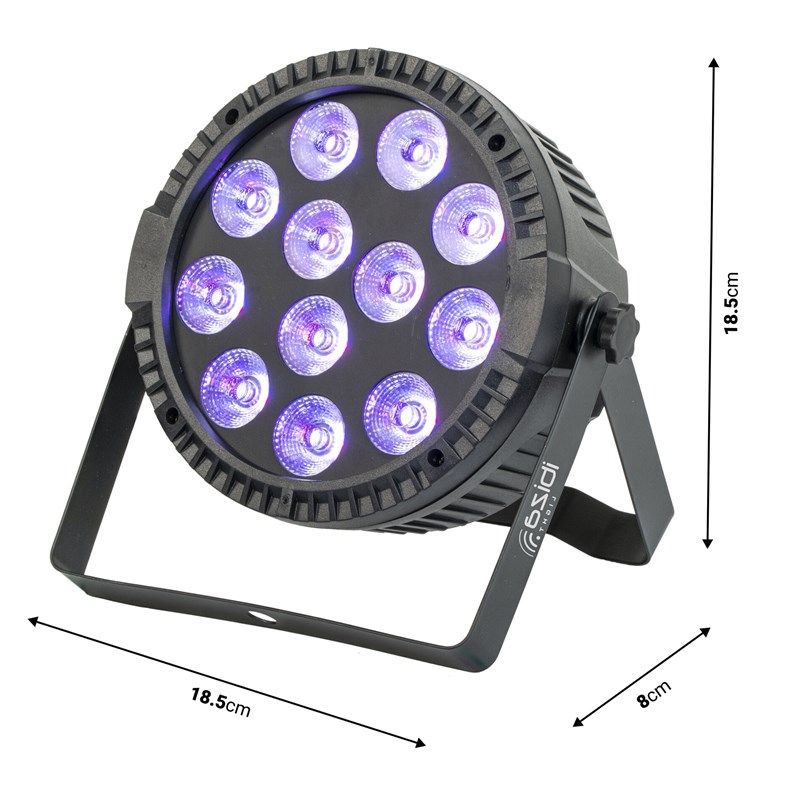 Projecteur LED 12x6W RGBW - dimensions