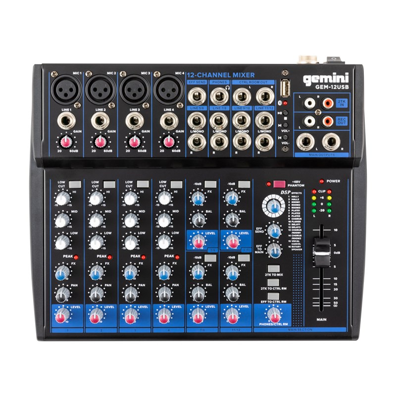 Table Mixage Analogique 12 Voies Effets - XLR RCA JACK DJ