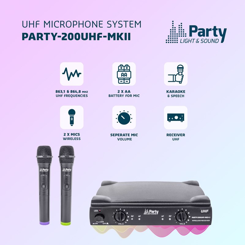 Système de micros UHF - 2 micros main VHF - 2 canaux sans fil