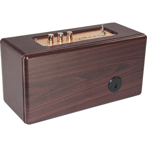 Enceinte BT vintage bois - 2x10W - Sur Batterie